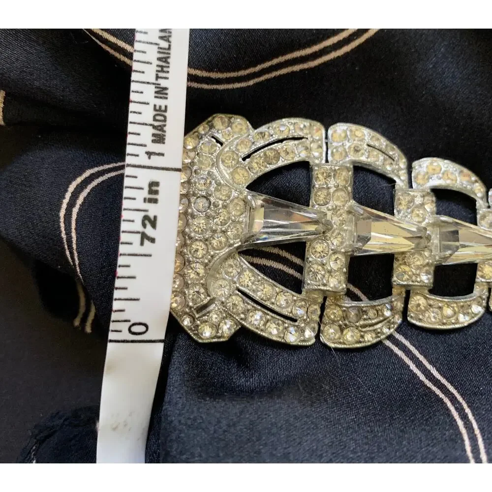 1930s Rhinestone Dress Clip • Vintage Art Deco Clip • Antique Sparkling Brooch
